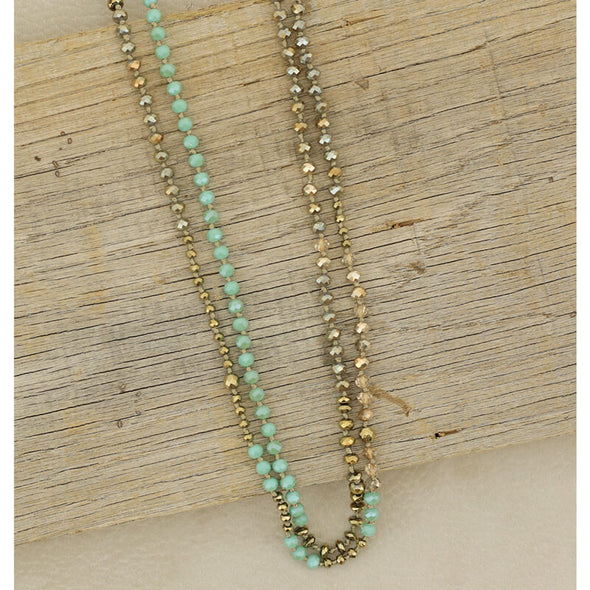 Mint/Gold Natural Wonders Individual Crystal Necklace