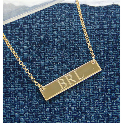 Gold Plated Rectangle Bar Necklace