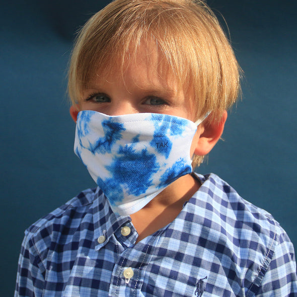 Kid's Blue Tie Dye Face Mask