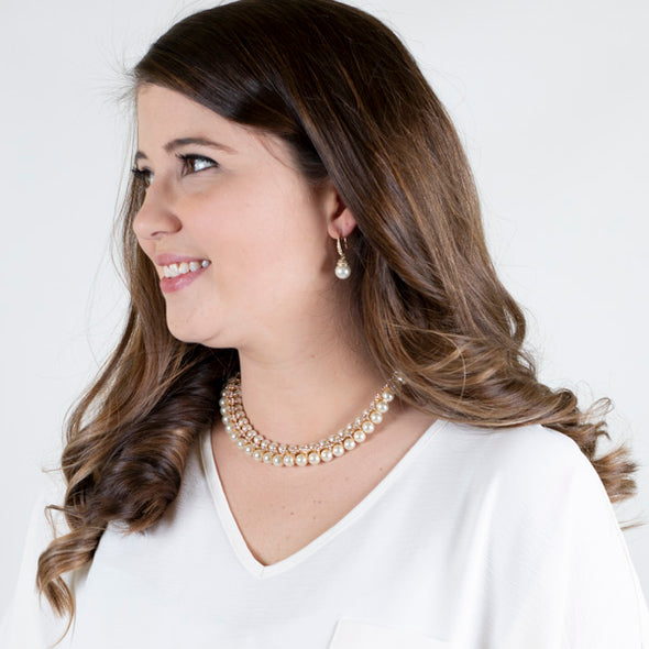 Counting the Stars Bib Necklace- Goldtone