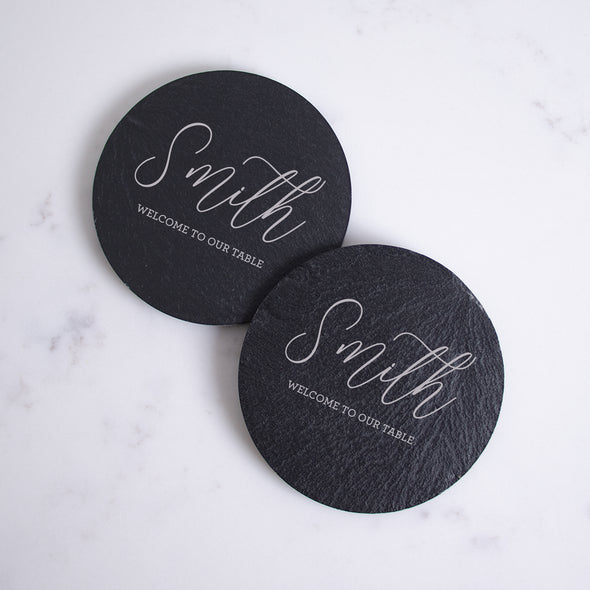 Welcome to Our Table Slate Collection - Coaster Set