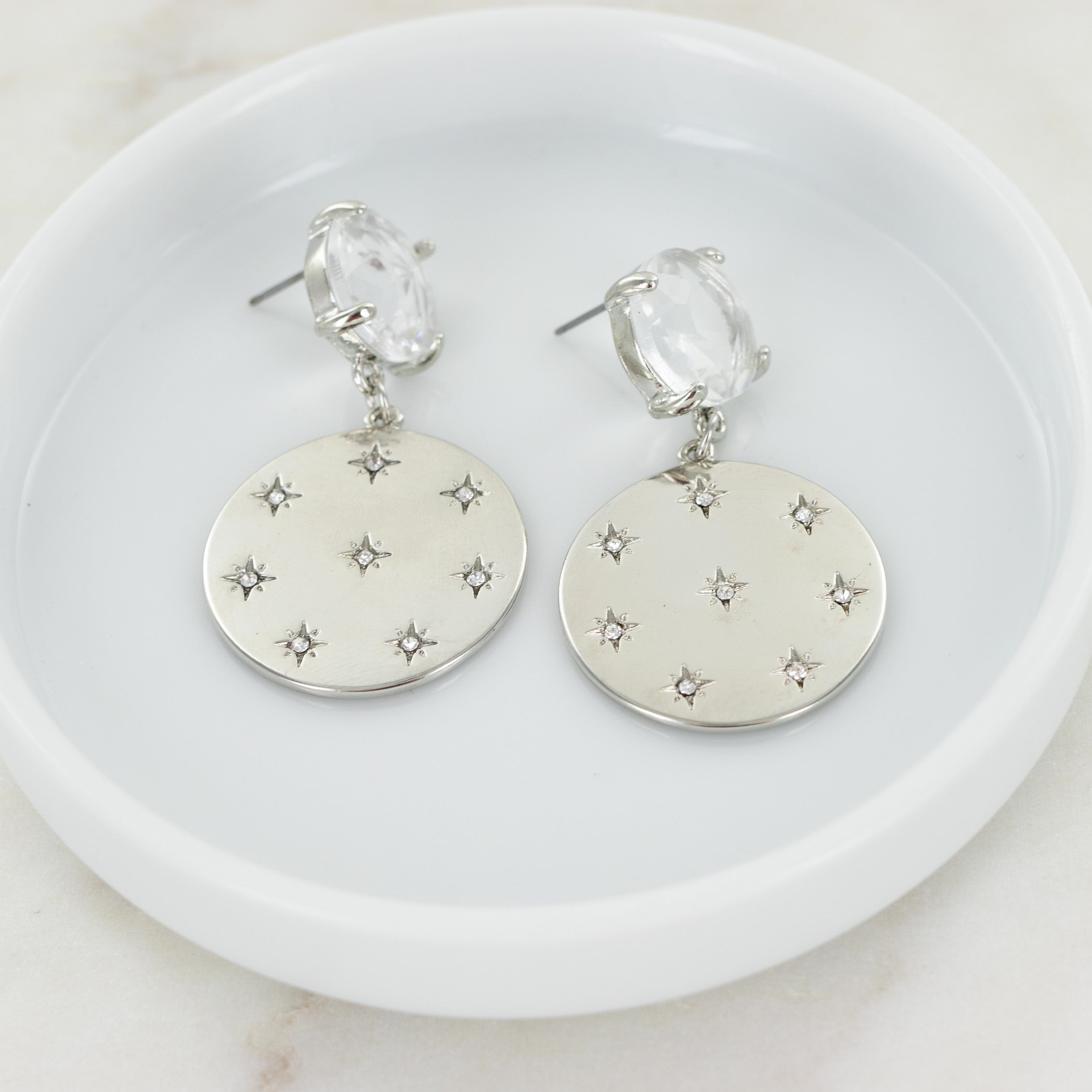 Stars and Ice Earrings - Silver