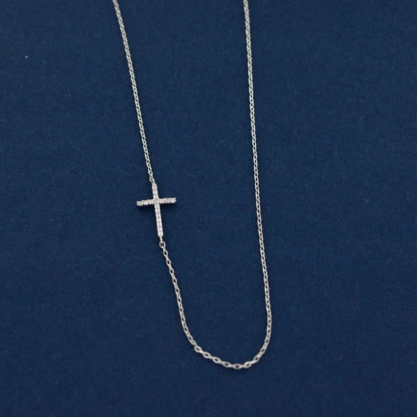 Because He Lives Cross Necklace - Silver