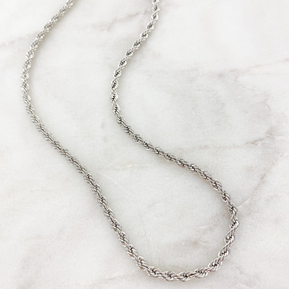 Silver Plated Rope Chain