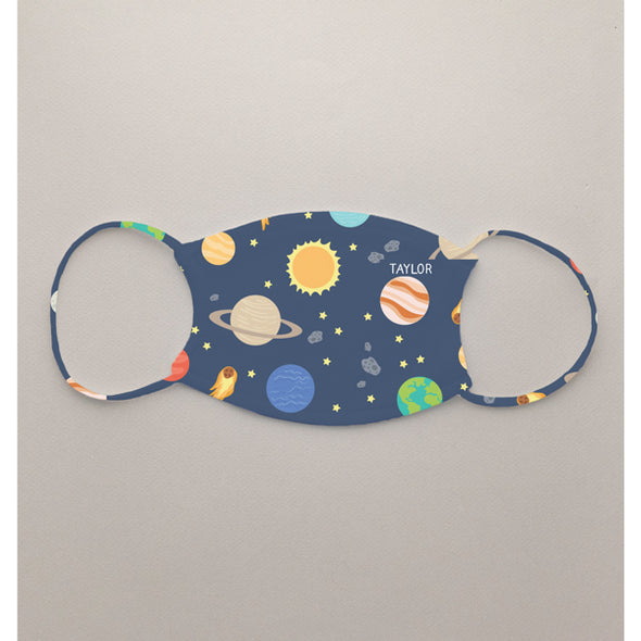 Kids Planets & Asteroids Face Mask