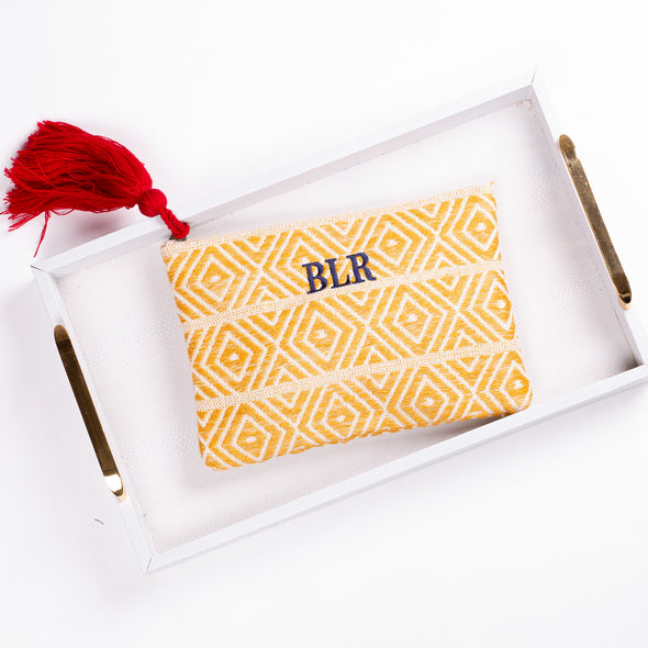 Phoenix Collection Set Handbag & Cosmetic - Yellow/Red Tassel