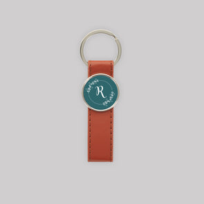 Sophisticated Single Initial Leatherette Strap Keychain