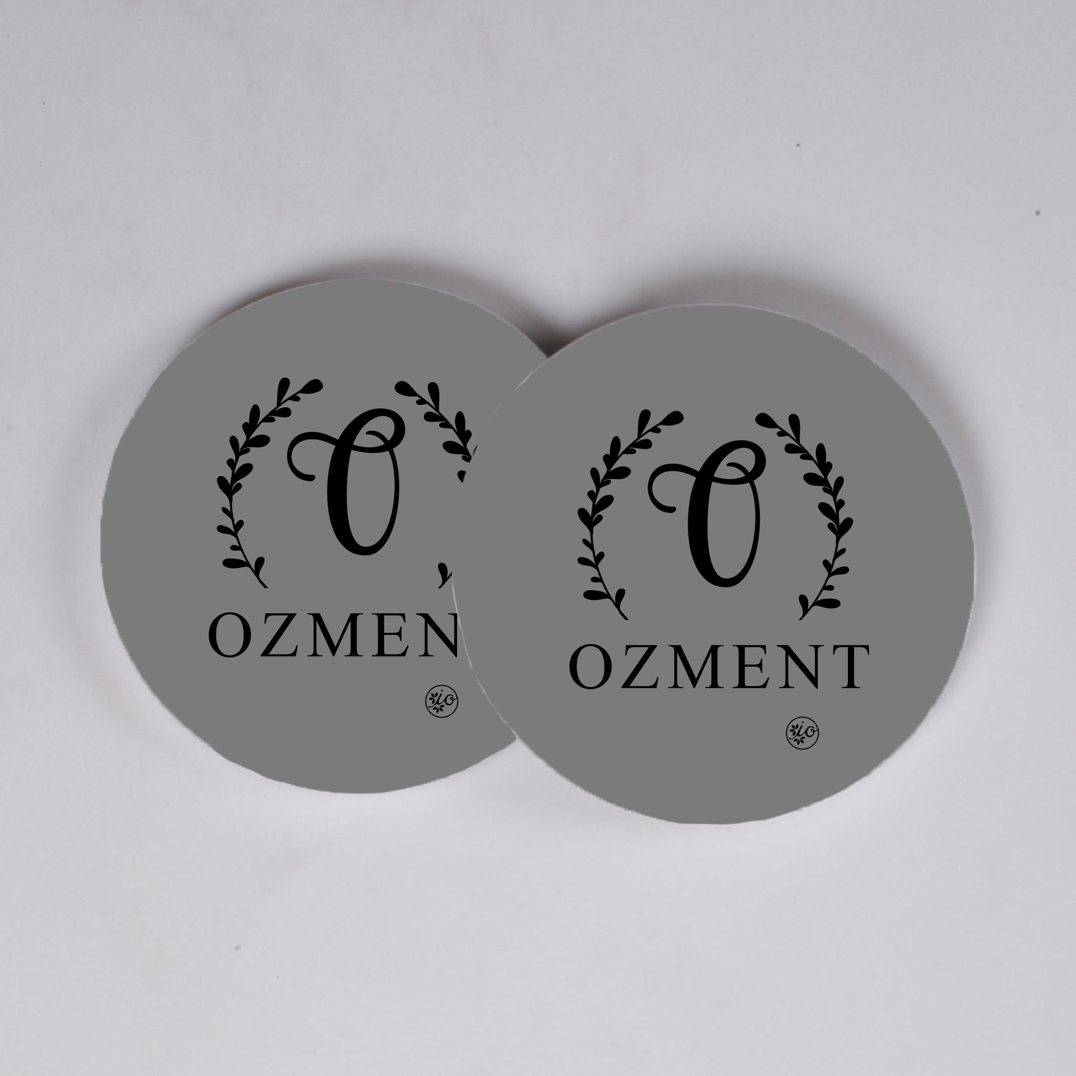 Gray with Black Letter Coasters