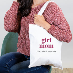 Girl Mom Personalized Tote Bag