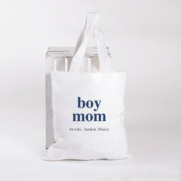 Boy Mom Personalized Tote Bag