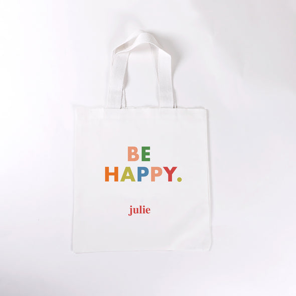 BE HAPPY Personalized Tote Bag