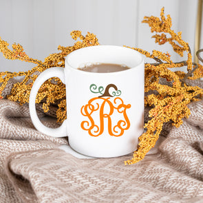 Pumpkin Monogram Ceramic Mug