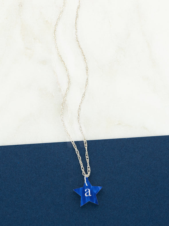 Blue Acrylic Star Necklace
