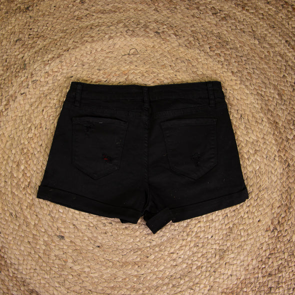 Midnight Rider Denim Shorts - Black