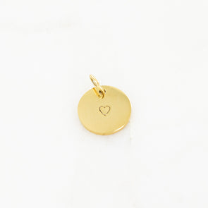 Hand Stamped Small Round Charm