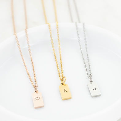 Hand Stamped Tag Necklace