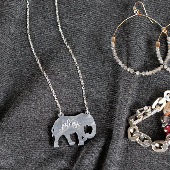 Elephant Acrylic Necklace