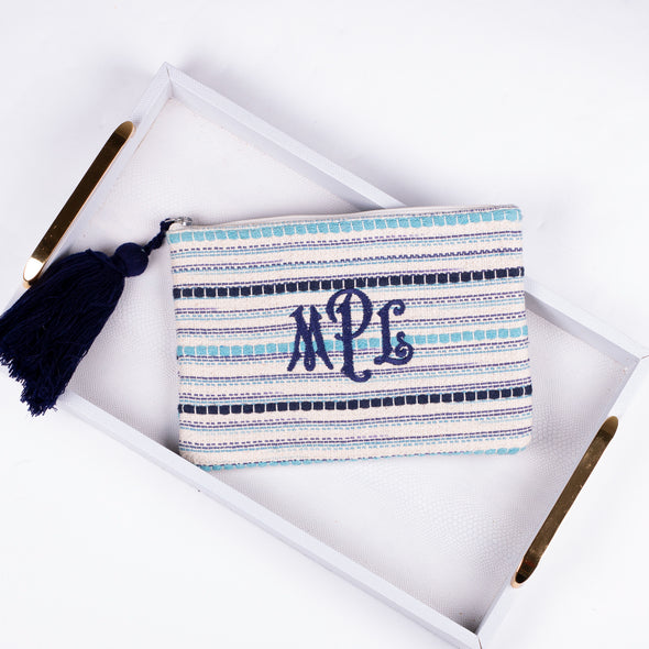 Milan Cosmetic Pouch - Blue Stripes