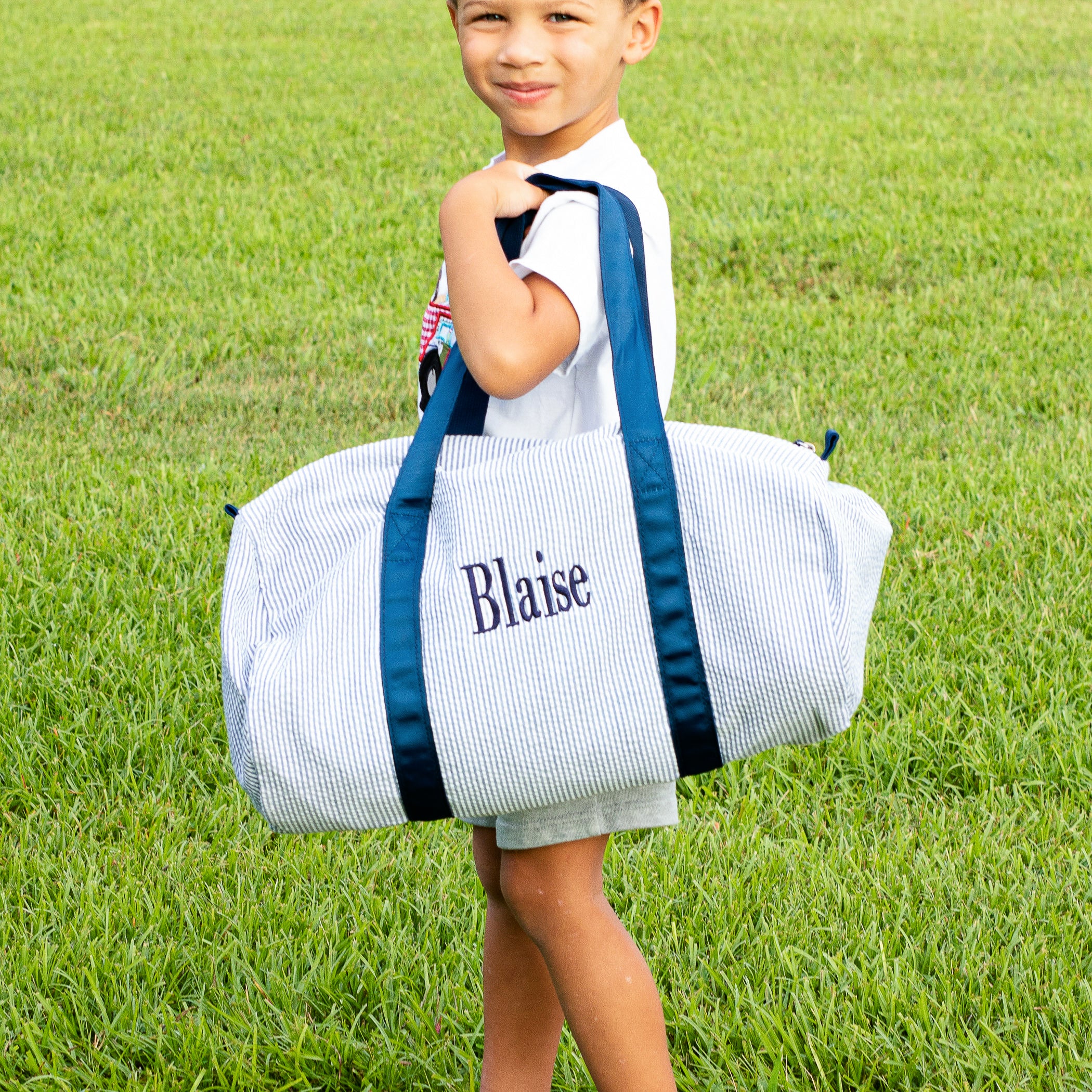 Seersucker weekender bag Clearance