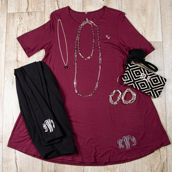 Game Day Ready Tunic - Wine