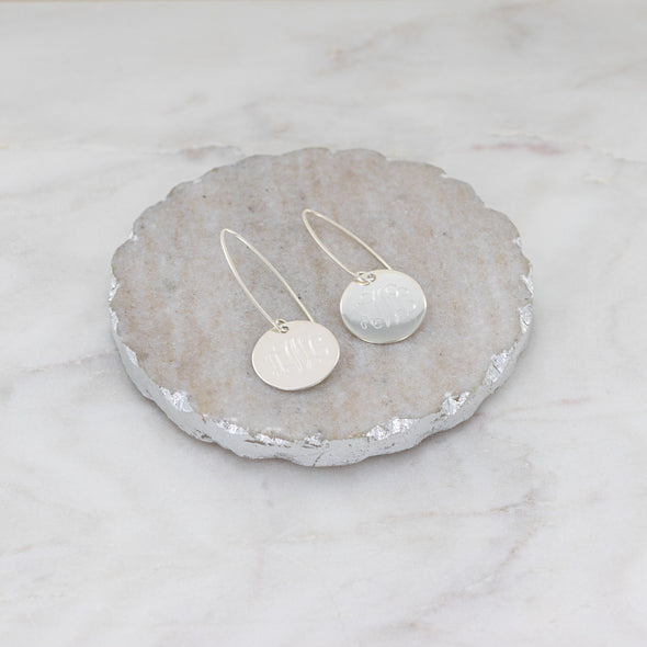 Silver Plated Disc Earrings