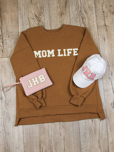 Solid Color Monogram Sweatshirt- White – Initial Outfitters