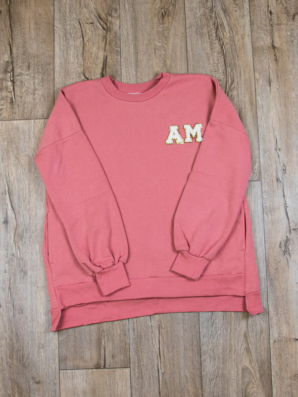 Varsity Letter Sweatshirt - Pink